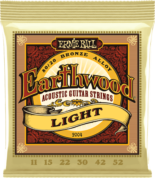 Jeu de cordes ERNIE BALL 2004 Earthwood Bronze – guitare acoustique – Light 11-52