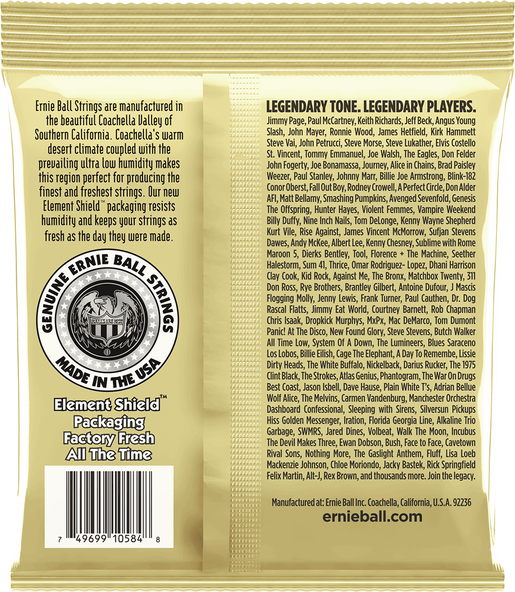 Jeu de cordes ERNIE BALL 2005 Earthwood Bronze – guitare acoustique – Medium Custom 12.5-56