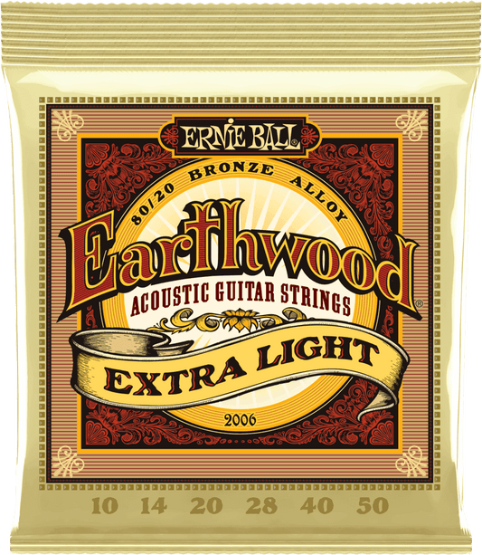 Jeu de cordes ERNIE BALL 2006 Earthwood Bronze – guitare acoustique – Extra Light 10-50