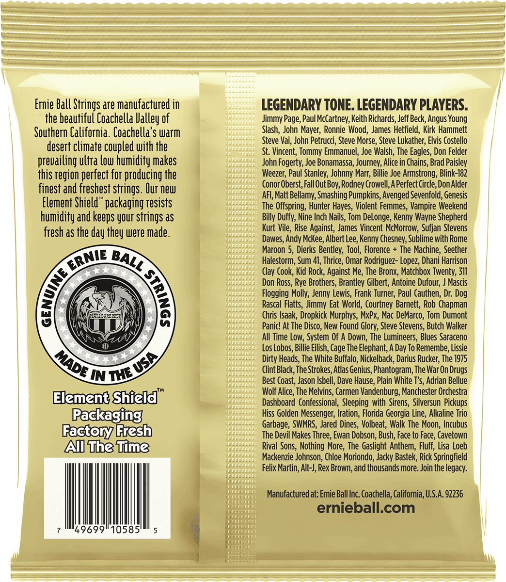 Jeu de cordes ERNIE BALL 2007 Earthwood Bronze – guitare acoustique – Custom Light 11.5-54