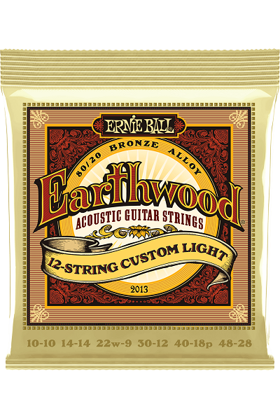 Jeu de cordes ERNIE BALL 2013 Earthwood – guitare acoustique 12 cordes – Custom Light 10-48