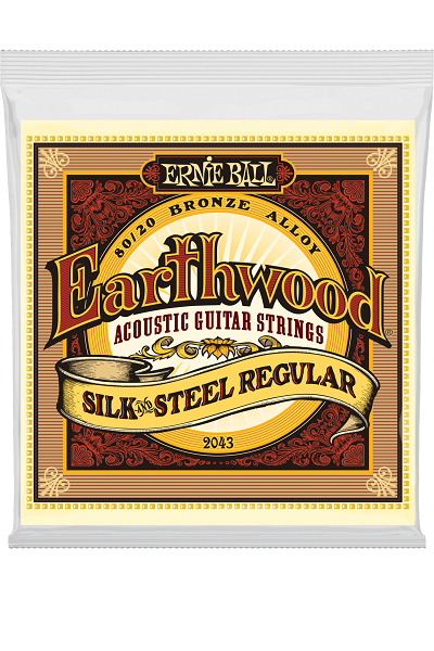 Jeu de cordes ERNIE BALL 2043 Earthwood Bronze – guitare acoustique – Silk & Steel Regular 13-56