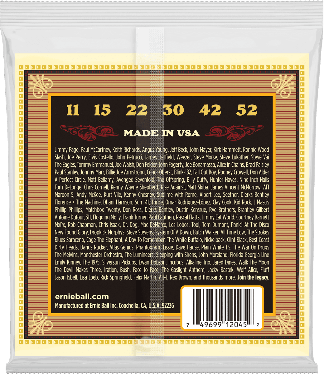Jeu de cordes ERNIE BALL 2045 Earthwood Bronze – guitare acoustique – Silk & Steel Soft 11-52
