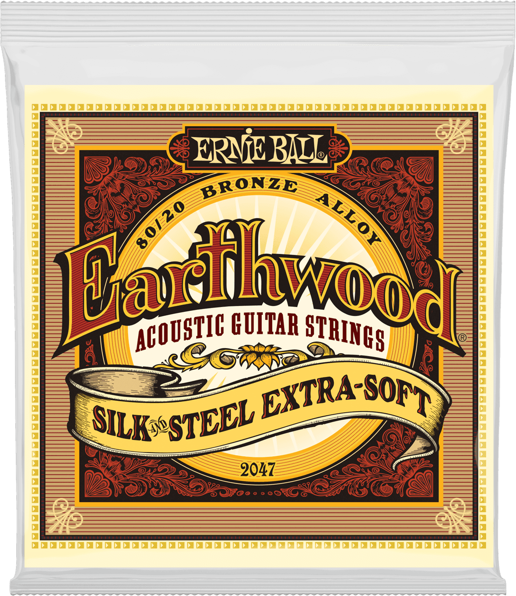 Jeu de cordes ERNIE BALL 2047 Earthwood Bronze – guitare acoustique – Silk & Steel Extra Soft