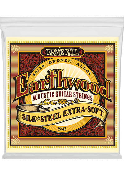 Jeu de cordes ERNIE BALL 2047 Earthwood Bronze – guitare acoustique – Silk & Steel Extra Soft