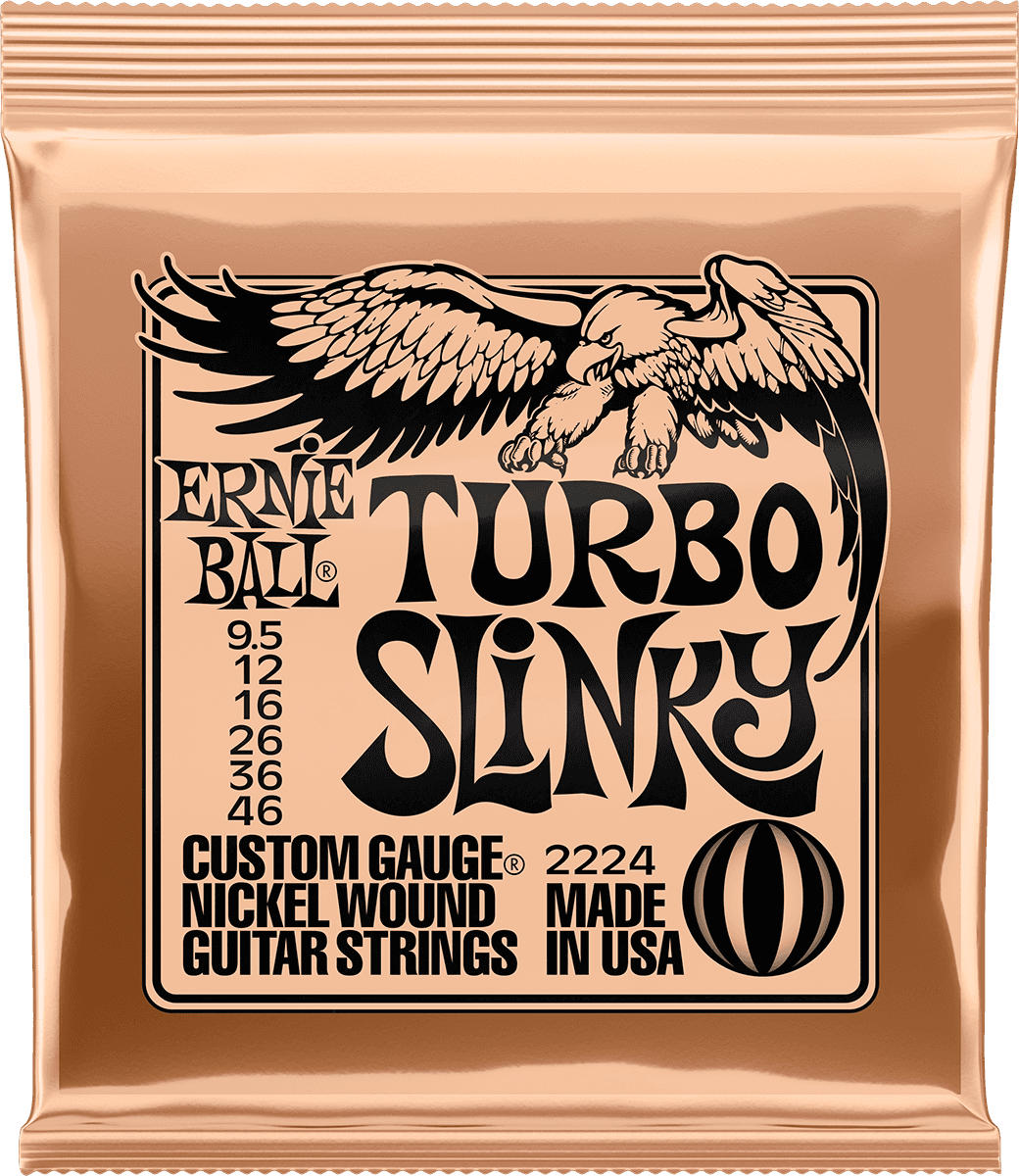 ERNIE BALL 2224 TURBO SLINKY - JEU DE CORDES GUITARE ELECTRIQUE 9.5 - 46
