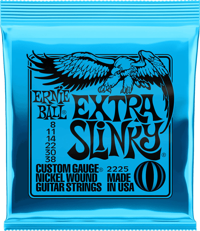 ERNIE BALL 2225 EXTRA SLINKY - JEU DE CORDES GUITARE ELECTRIQUE 08-38