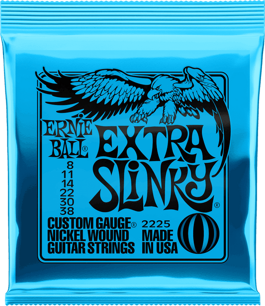 ERNIE BALL 2225 EXTRA SLINKY - JEU DE CORDES GUITARE ELECTRIQUE 08-38