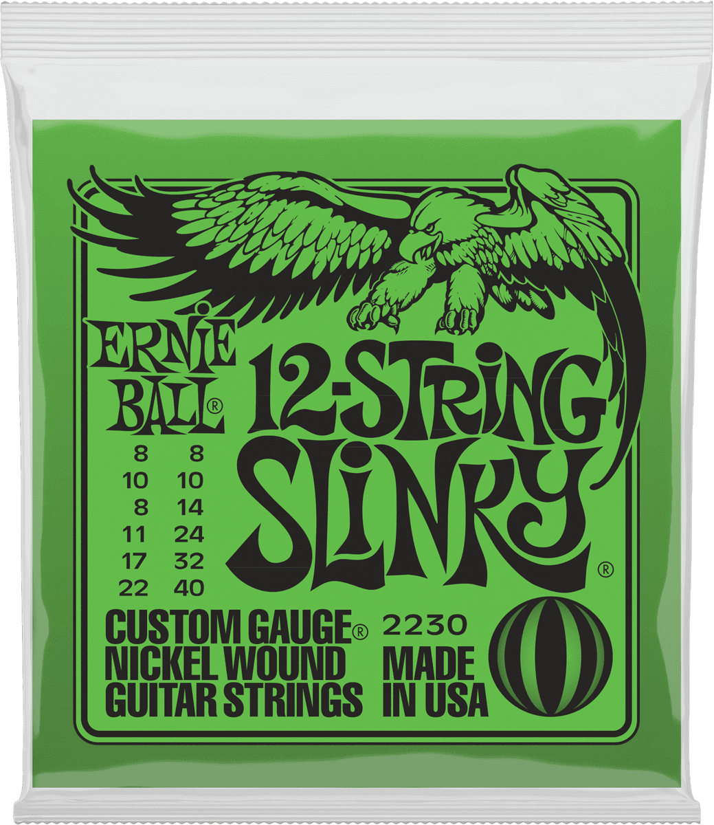 ERNIE BALL 2230 12 CORDES SLINKY - JEU DE CORDES GUITARE ELECTRIQUE 8 - 40