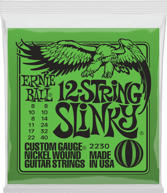 ERNIE BALL 2230 12 CORDES SLINKY - JEU DE CORDES GUITARE ELECTRIQUE 8 - 40
