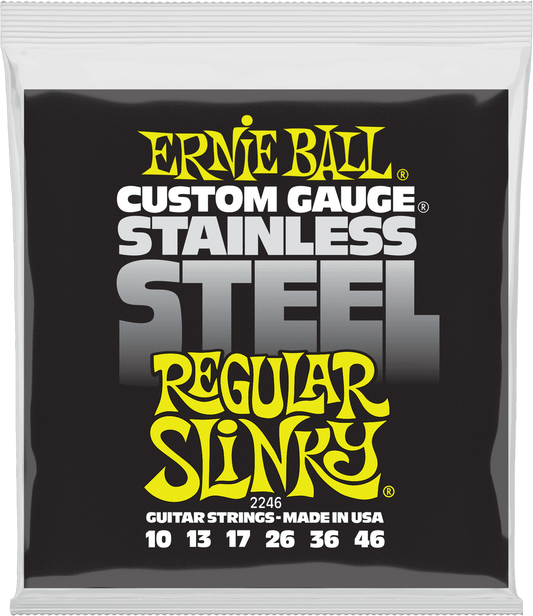 ERNIE BALL 2246 Regular Slinky Stainless Steel 10-46 – Jeu de cordes guitare électrique