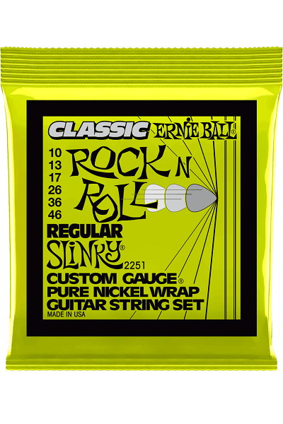 ERNIE BALL 2251 Regular Slinky Classic Rock’n’Roll 10-46 – Jeu de cordes guitare électrique