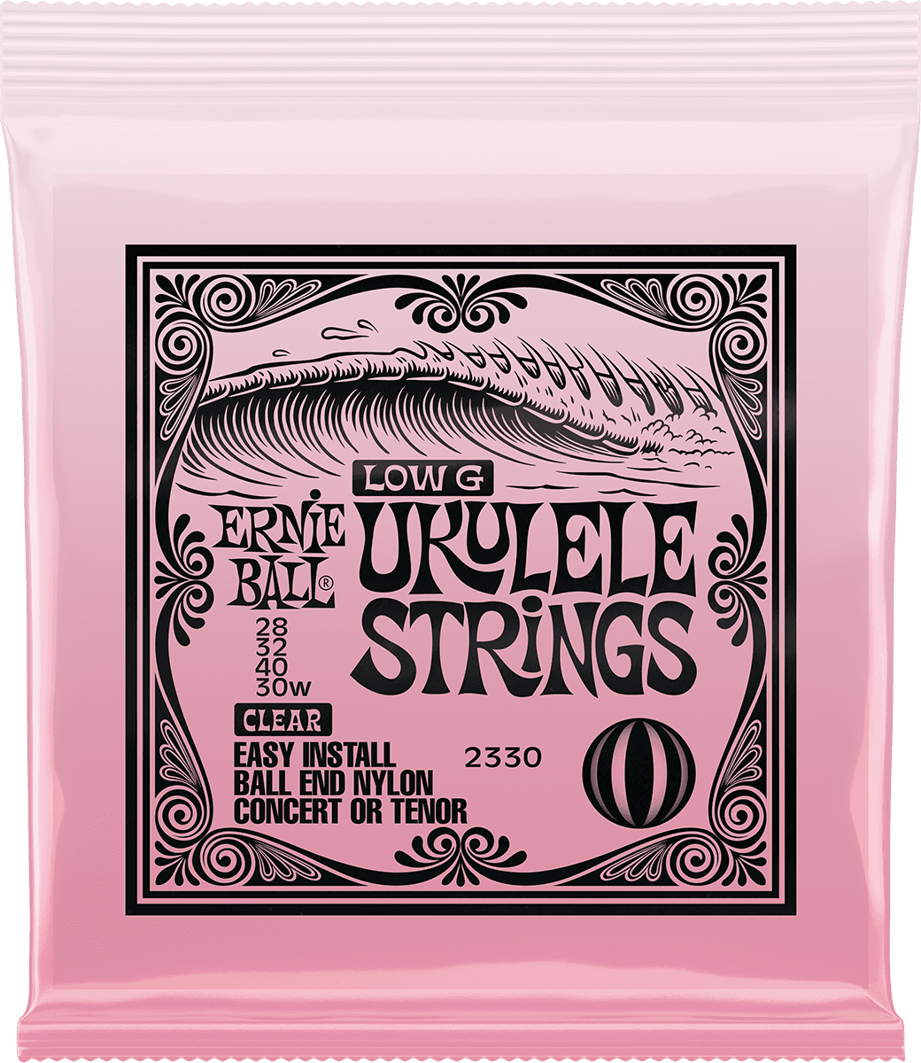 ERNIE BALL 2330 Nylon clair à boule – Sol filé 28-40 – Jeu de cordes pour ukulélé concert ou ténor