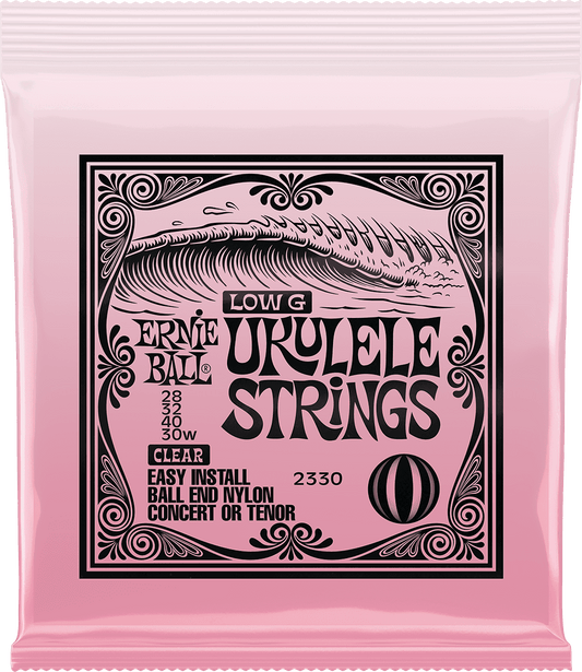 ERNIE BALL 2330 Nylon clair à boule – Sol filé 28-40 – Jeu de cordes pour ukulélé concert ou ténor