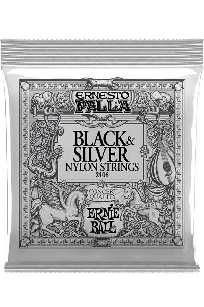 Jeu de cordes ERNIE BALL 2406 Nylon noir / métal argenté – guitare classique