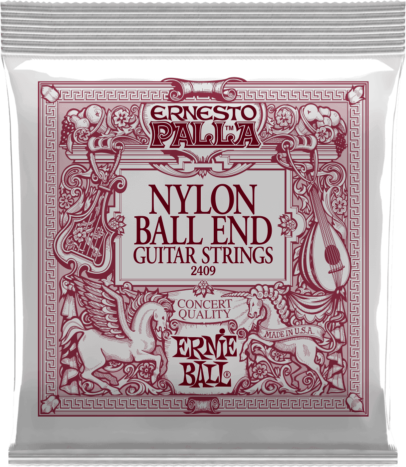 Jeu de cordes ERNIE BALL 2409 Nylon noir – métal doré à boule – guitare classique
