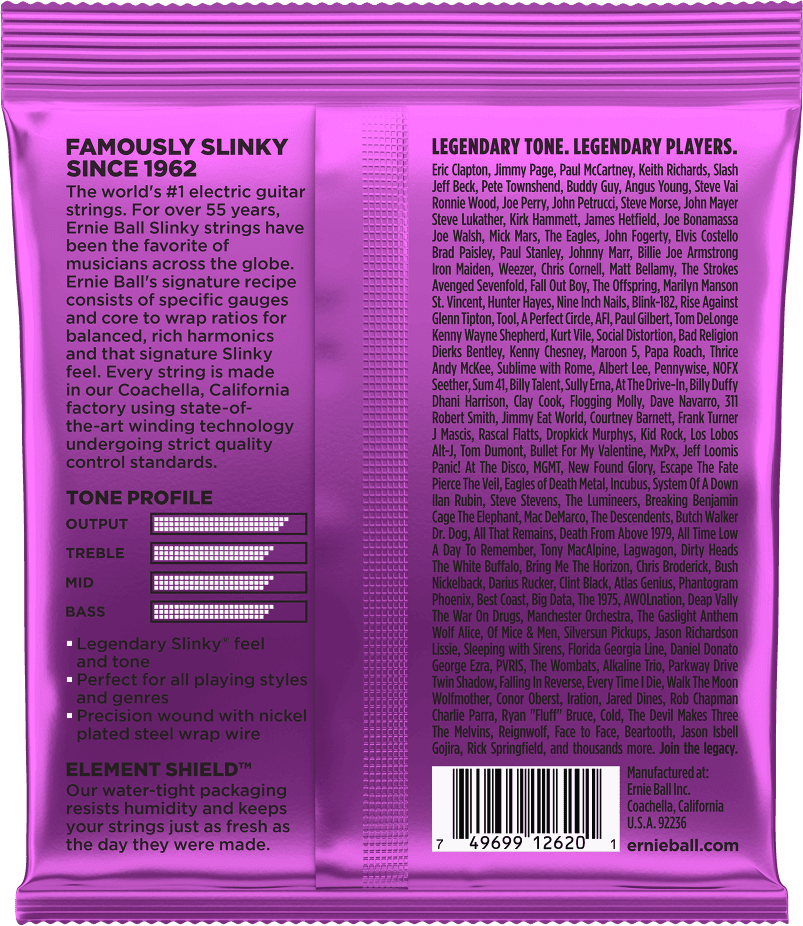 ERNIE BALL 2620 POWER SLINKY - JEU DE CORDES GUITARE ELECTRIQUE 7 CORDES 11-58