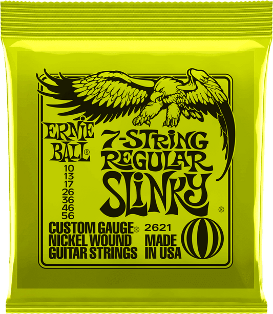 ERNIE BALL 2621 REGULAR SLINKY - JEU DE CORDES GUITARE ELECTRIQUE 7 CORDES 10-56