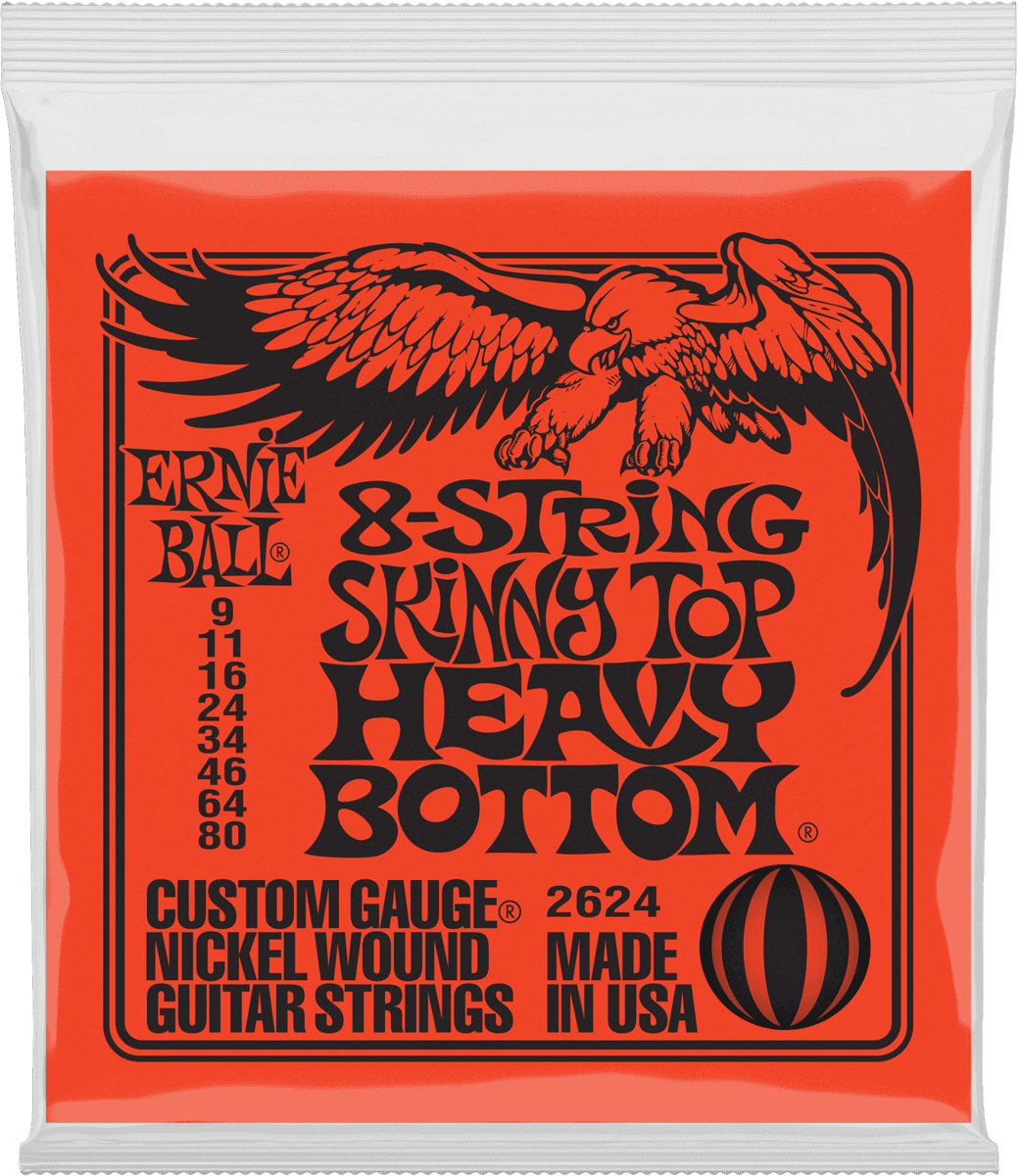 ERNIE BALL 2624 SLINKY TOP HEAVY BOTTOM - JEU DE CORDES GUITARE ELECTRIQUE 8 CORDES 09-80