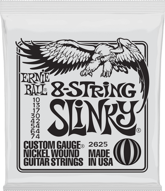 ERNIE BALL 2625 8 CORDES SLINKY - JEU DE CORDES GUITARE ELECTRIQUE 10-74