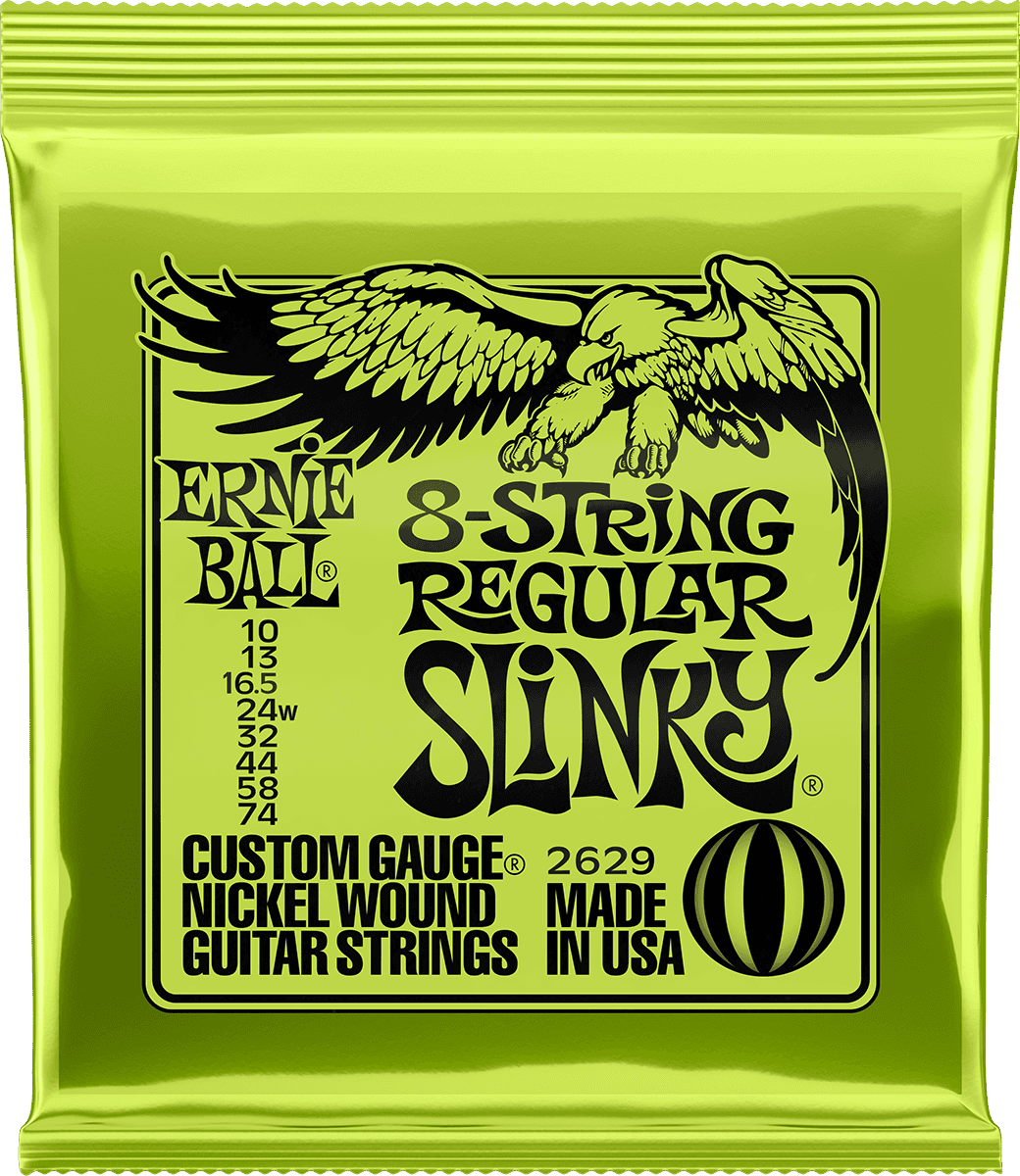 ERNIE BALL 2629 REGULAR SLINKY - JEU DE CORDES GUITARE ELECTRIQUE 8 CORDES 10-74