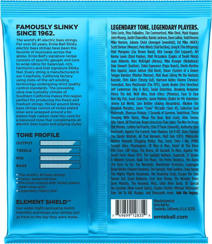 ERNIE BALL 2835 Extra Slinky 40-60-70-95 – Jeu de cordes basse