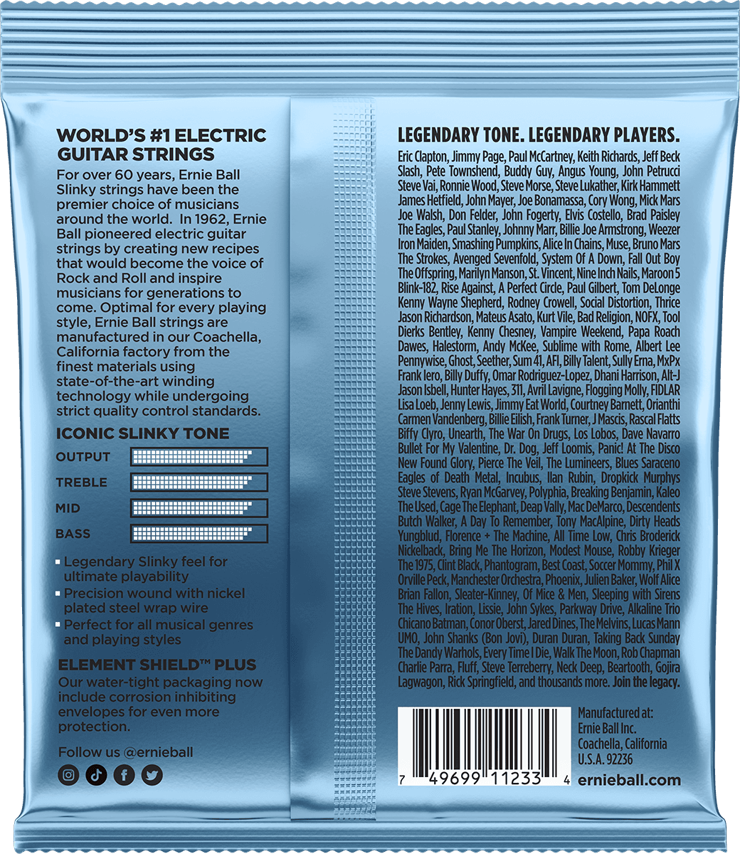 ERNIE BALL 3212 PACK DE 3 JEUX PRIMO SLINKY - JEU DE CORDES GUITARE ELECTRIQUE 9.5-44
