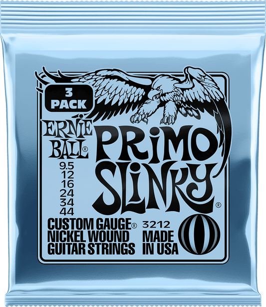 ERNIE BALL 3212 PACK DE 3 JEUX PRIMO SLINKY - JEU DE CORDES GUITARE ELECTRIQUE 9.5-44