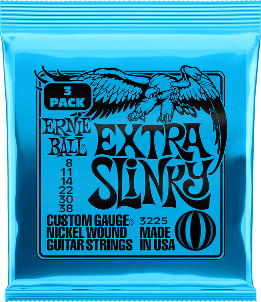 ERNIE BALL 3225 PACK DE 3 JEUX EXTRA SLINKY - JEU DE CORDES GUITARE ELECTRIQUE 08-38