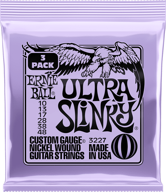ERNIE BALL 3227 PACK DE 3 JEUX ULTRA SLINKY - JEU DE CORDES GUITARE ELECTRIQUE 10-48