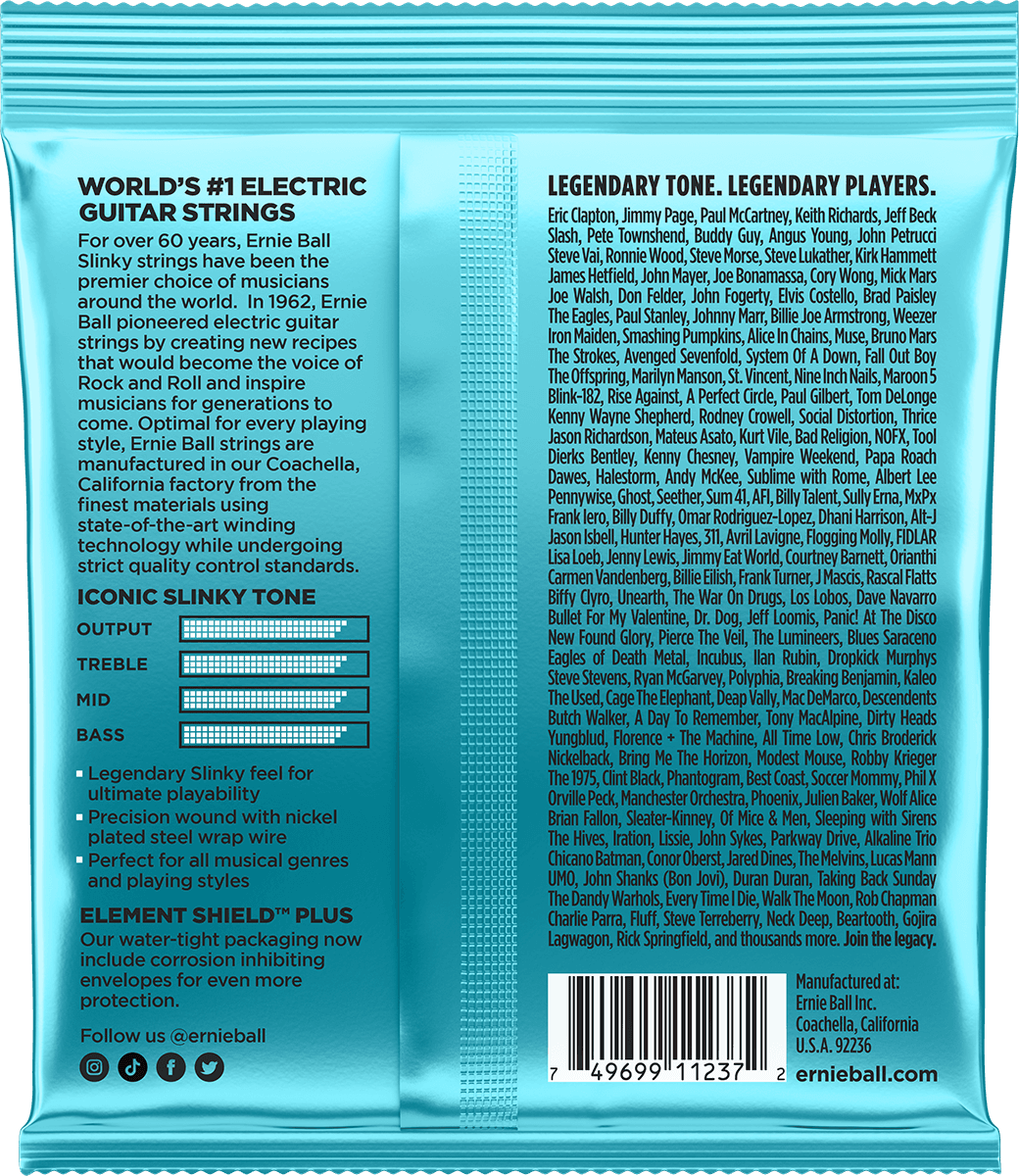 ERNIE BALL 3228 PACK DE 3 JEUX MIGHTY SLINKY - JEU DE CORDES GUITARE ELECTRIQUE 8.5 - 40