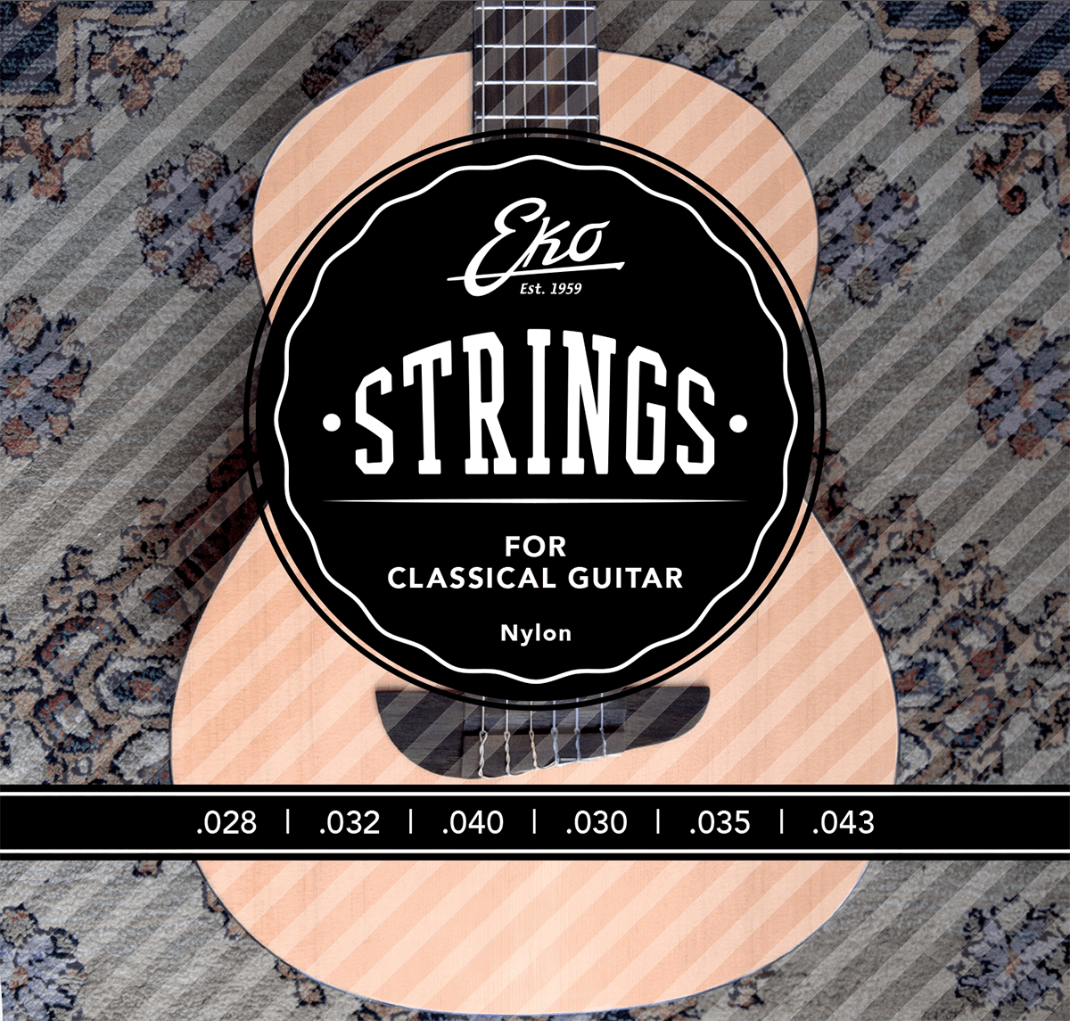 JEU DE CORDES GUITARE CLASSIQUE EKO CL2843M