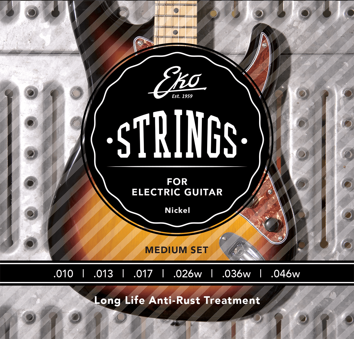 JEU DE CORDES GUITARE ELECTRIQUE REGULAR 10-46 EKO EL1046R