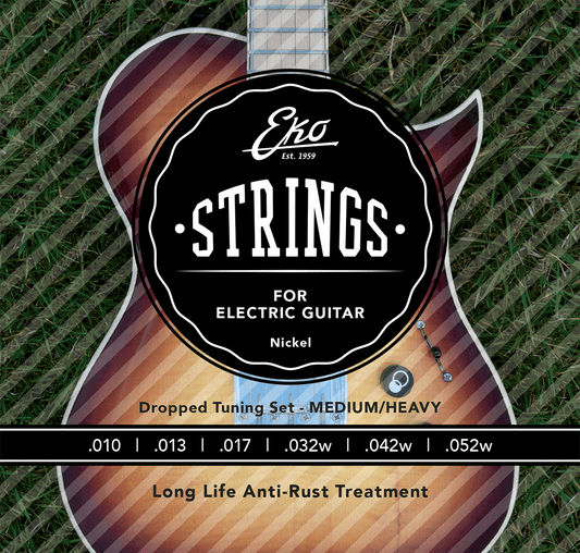 JEU DE CORDES GUITARE ELECTRIQUE HEAVY BOTTOM 10-52 EKO EL1052HB