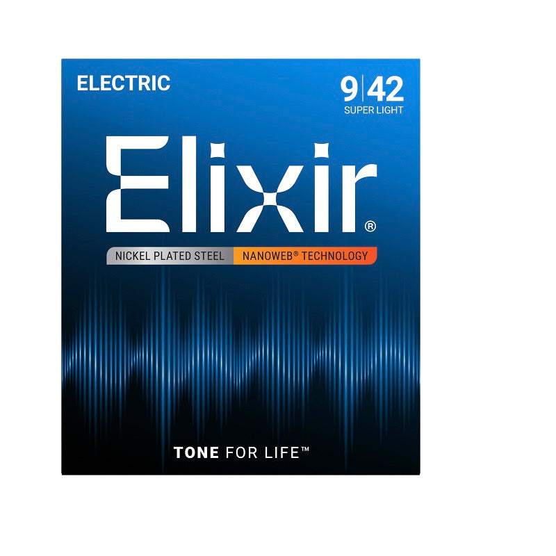 Jeu de cordes guitare électrique ELIXIR 12002 Nanoweb Super Light 09-42