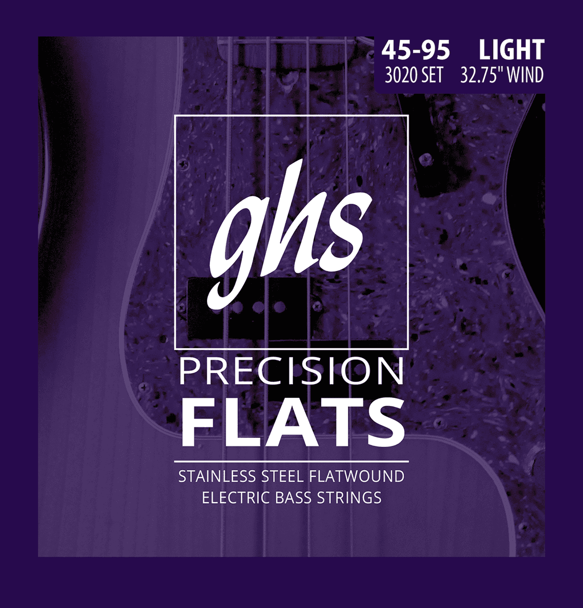 Jeu de cordes basse électrique GHS 3020 Precision Flats Short Scale Light 45-95