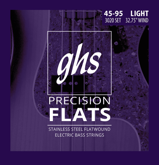 Jeu de cordes basse électrique GHS 3020 Precision Flats Short Scale Light 45-95