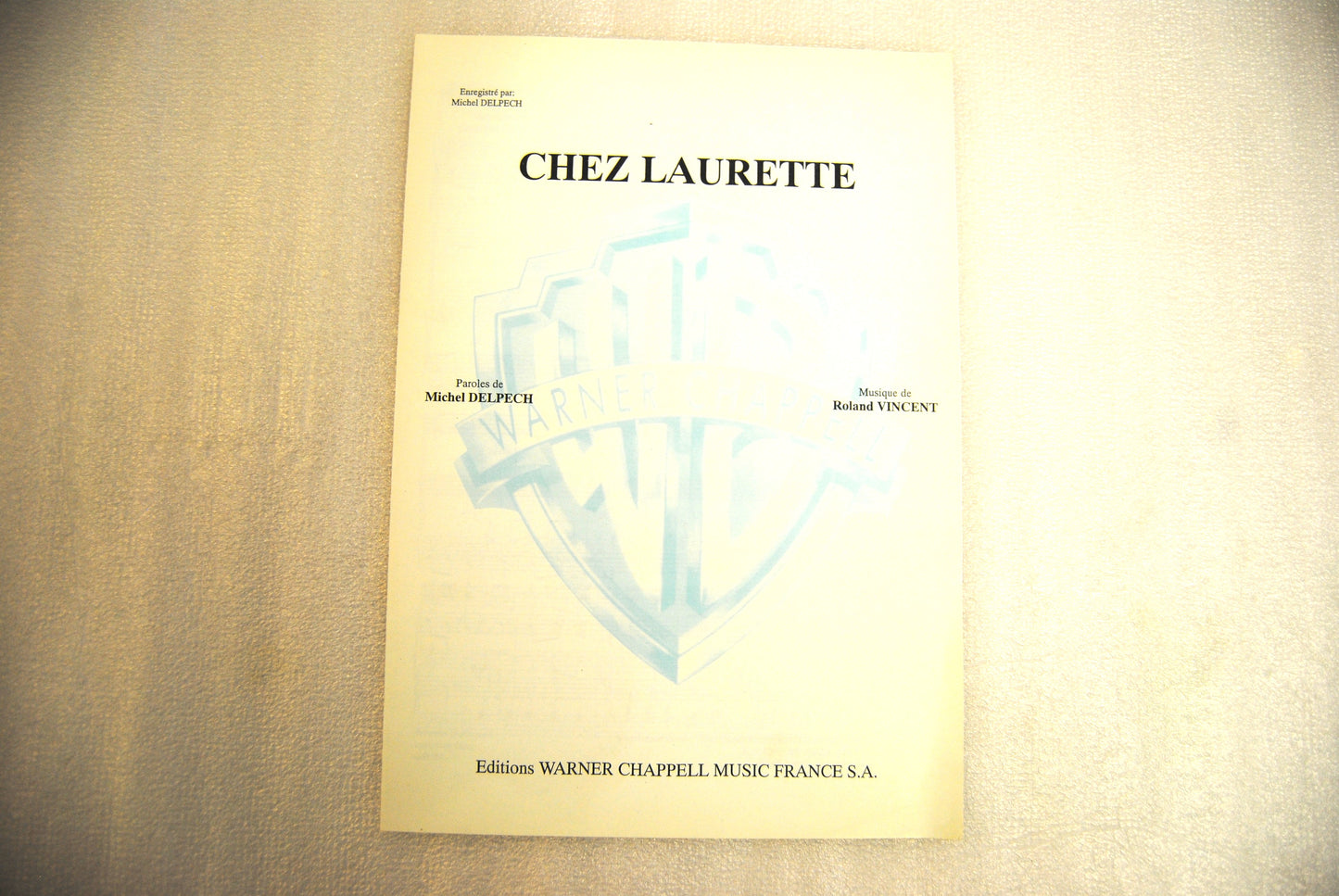 Partition CHEZ LAURETTE - piano chant - OCCASION