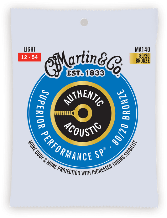 JEU DE CORDES GUITARE ACOUSTIQUE MARTIN AUTHENTIC SP LIGHT MA140
