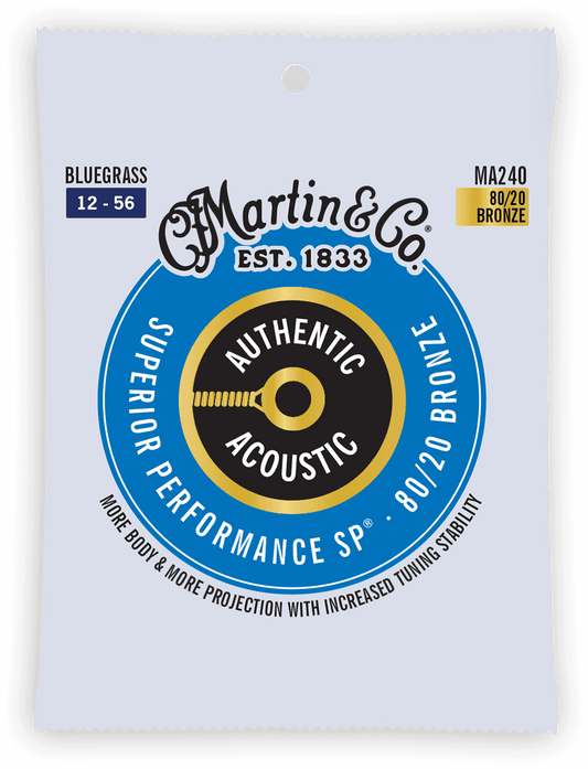 JEU DE CORDES GUITARE ACOUSTIQUE BLUEGRASS MARTIN AUTHENTIC SP MA240