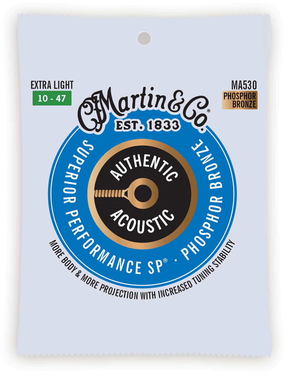 JEU CORDES GUITARE ACOUSTIQUE MARTIN AUTHENTIC SP PHOSPHORE BRONZE 10-47 MA530