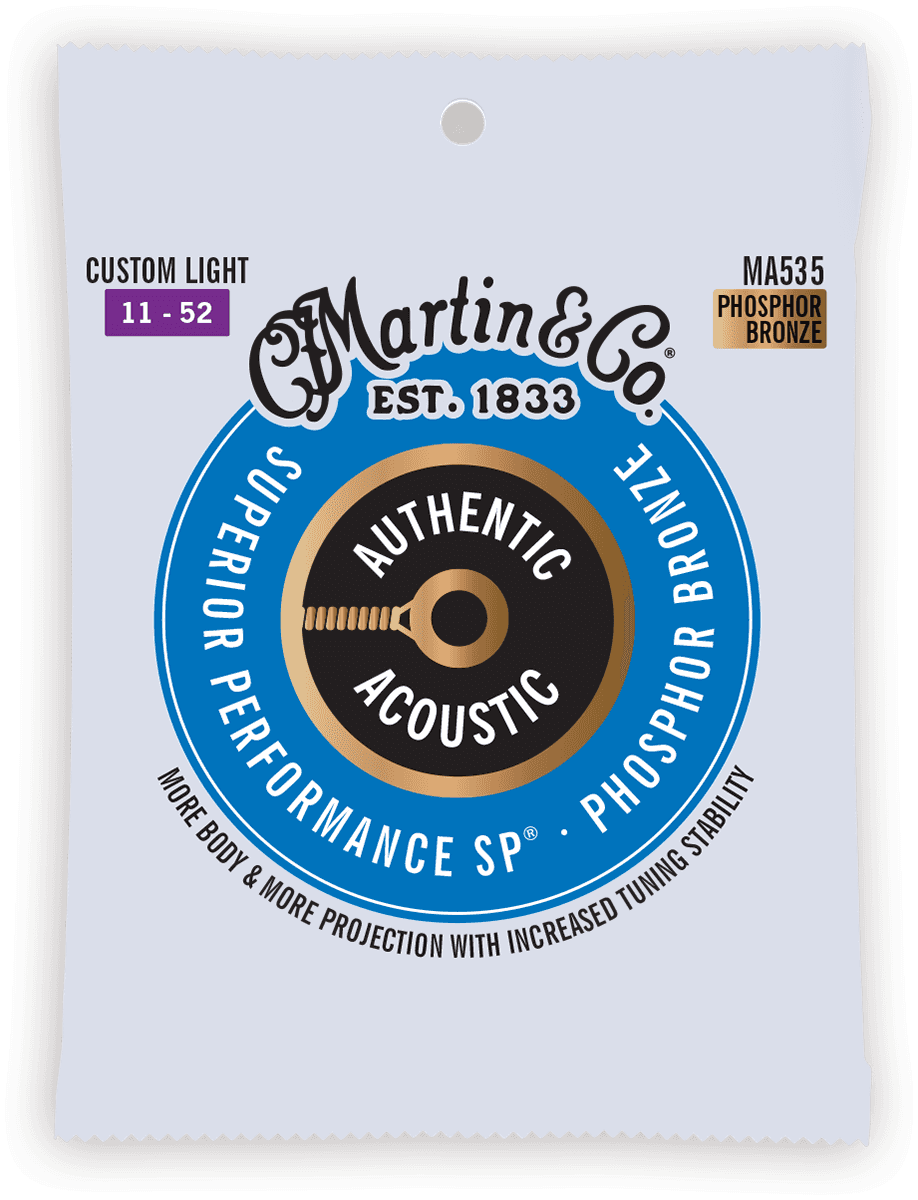 Jeu de cordes guitare acoustique Martin Authentic SP Phosphor Bronze MA535 – 11-52