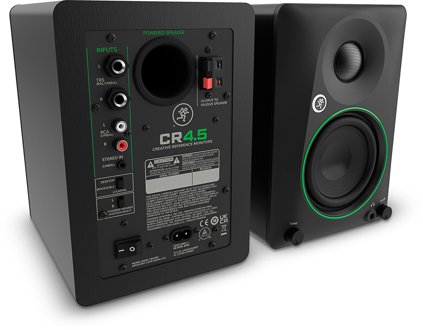 Enceintes de monitoring MACKIE CR4.5 – Actives 4,5" avec contrôle de tonalité (La paire)