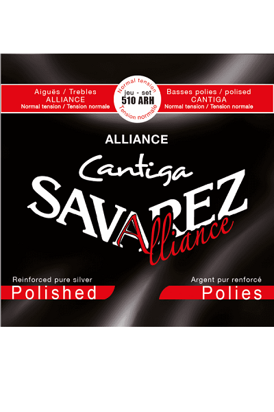 SAVAREZ 510ARH Cantiga Rouge Tirant Normal Polies – Jeu de cordes guitare classique