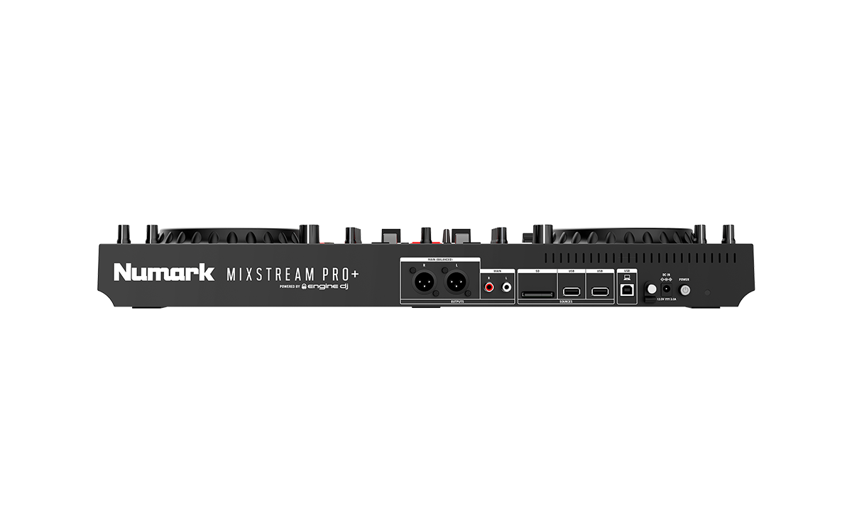 Numark Mixstream Pro+ – Contrôleur DJ 2 voies autonome avec streaming WiFi et haut-parleurs intégrés