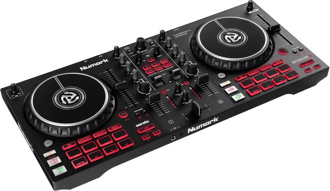 Numark Mixtrack Pro FX – Contrôleur DJ 2 voies avec carte son et 16 pads