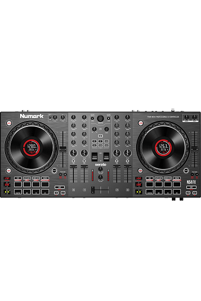 Numark NS4FX – Contrôleur DJ 4 voies avec carte son et écrans