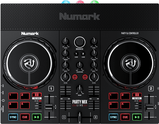 Contrôleur DJ 2 voies – 8 pads, carte son et jeux de lumières MONITOR