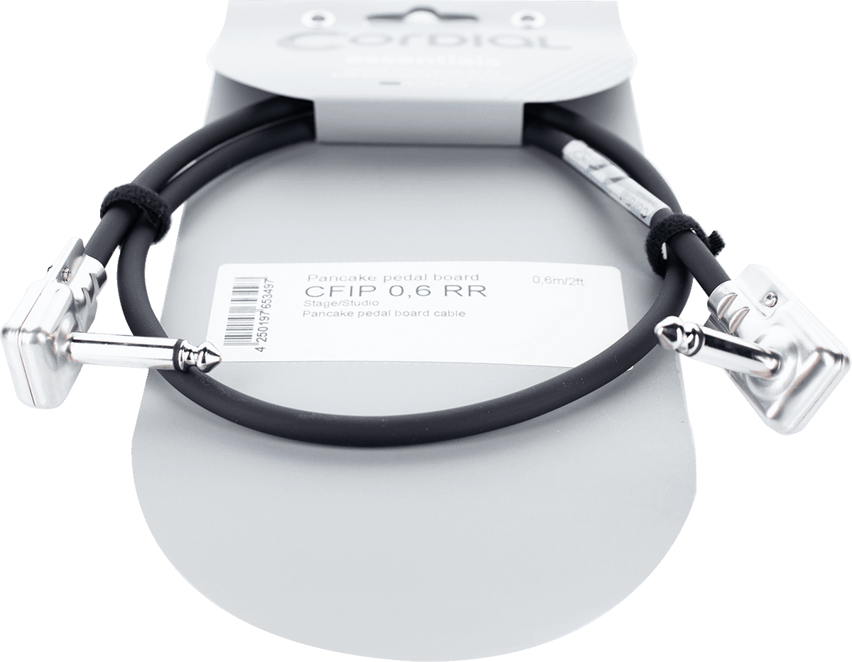 CORDIAL CFIP0.3RR – Câble patch 30 cm avec fiches jack 6,35 mm coudées « Pancake »