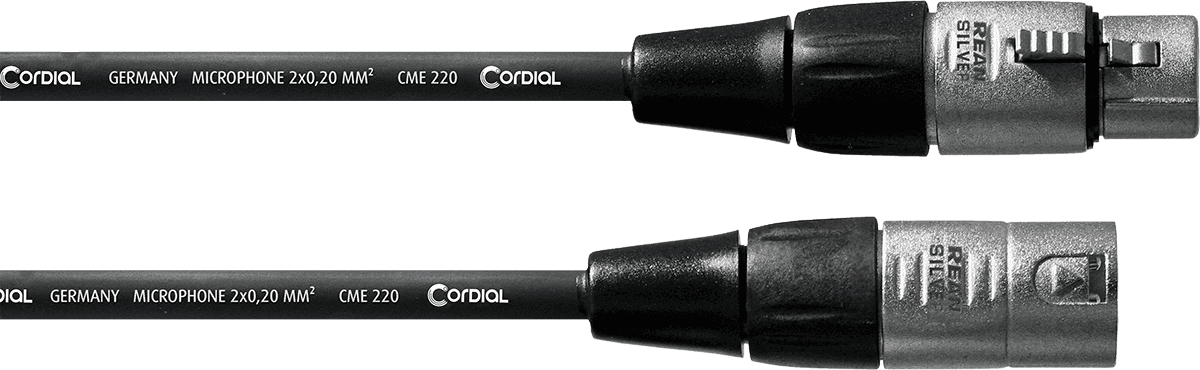 CORDIAL Essentials CCM 0.5 FM – Câble micro XLR femelle / XLR mâle 0,5 m